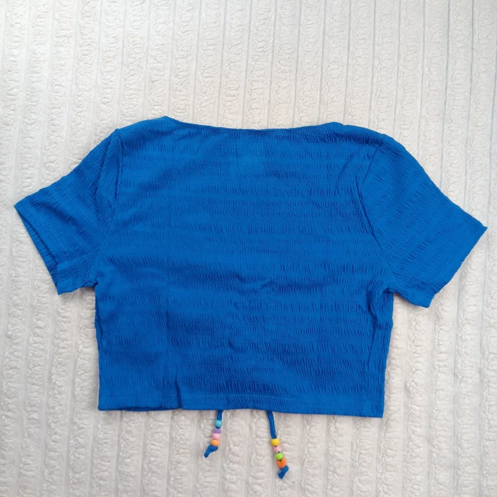 Blue Women's Crop Top - Picture 2 of 3